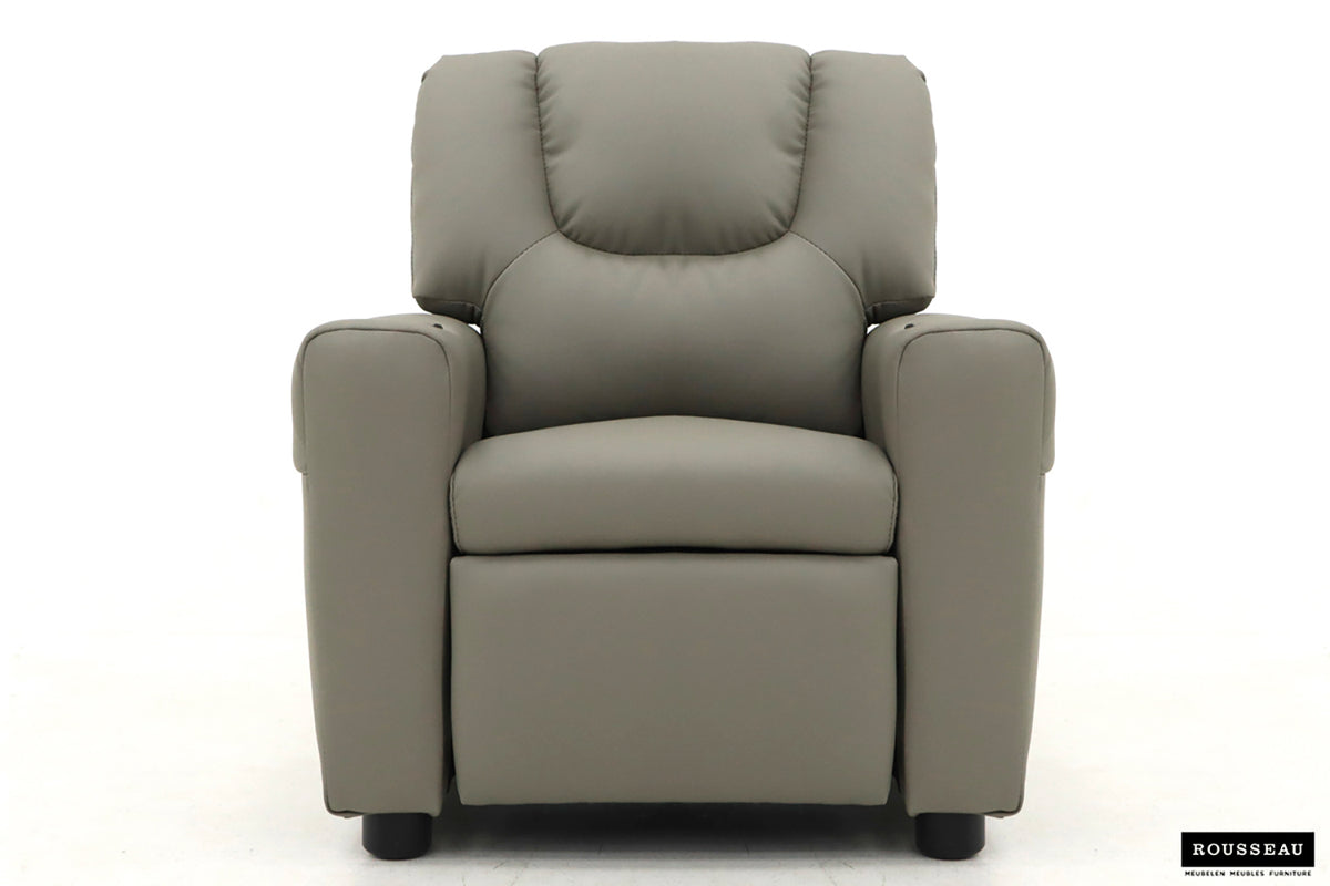 Mini-Fauteuil relax Renée relevable manuellement similicuir Gris