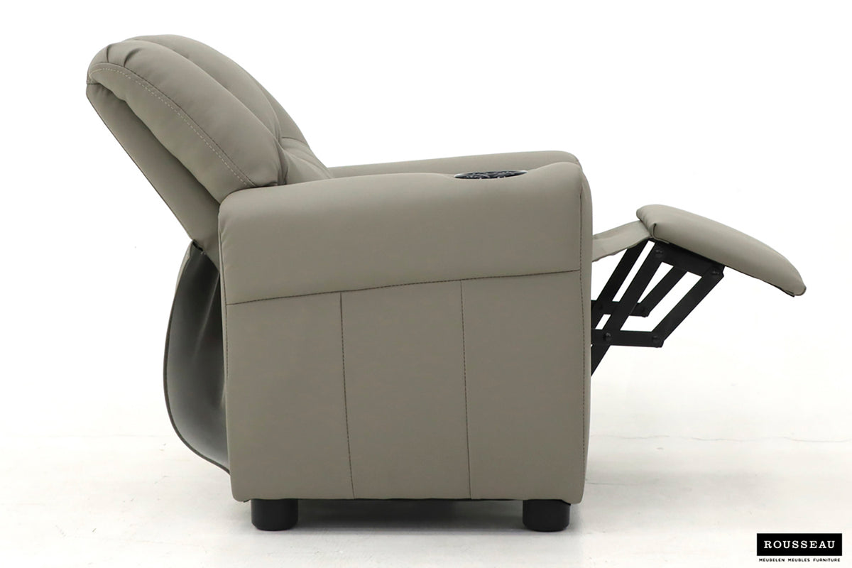 Mini-Fauteuil relax Renée relevable manuellement similicuir Gris