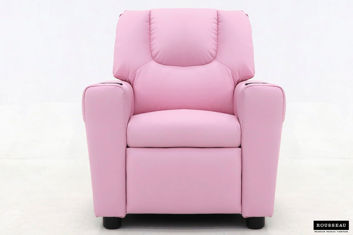 Mini-Fauteuil relax Renée relevable manuellement similicuir Rose