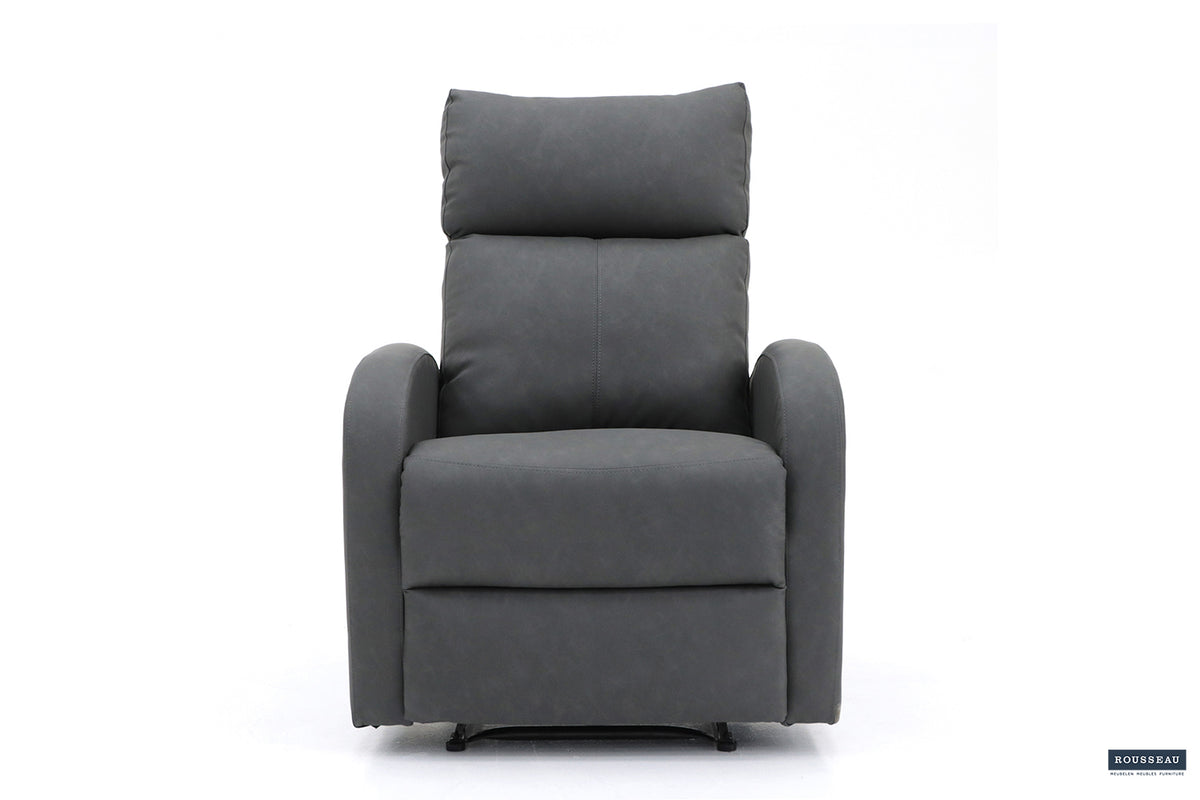 Fauteuil relax France relevable manuellement similicuir Noir
