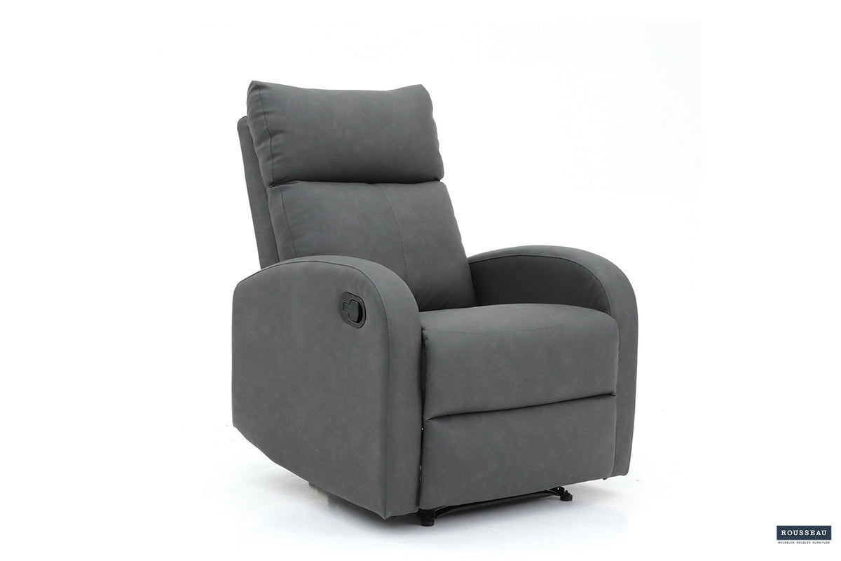 Fauteuil relax France relevable manuellement similicuir Noir