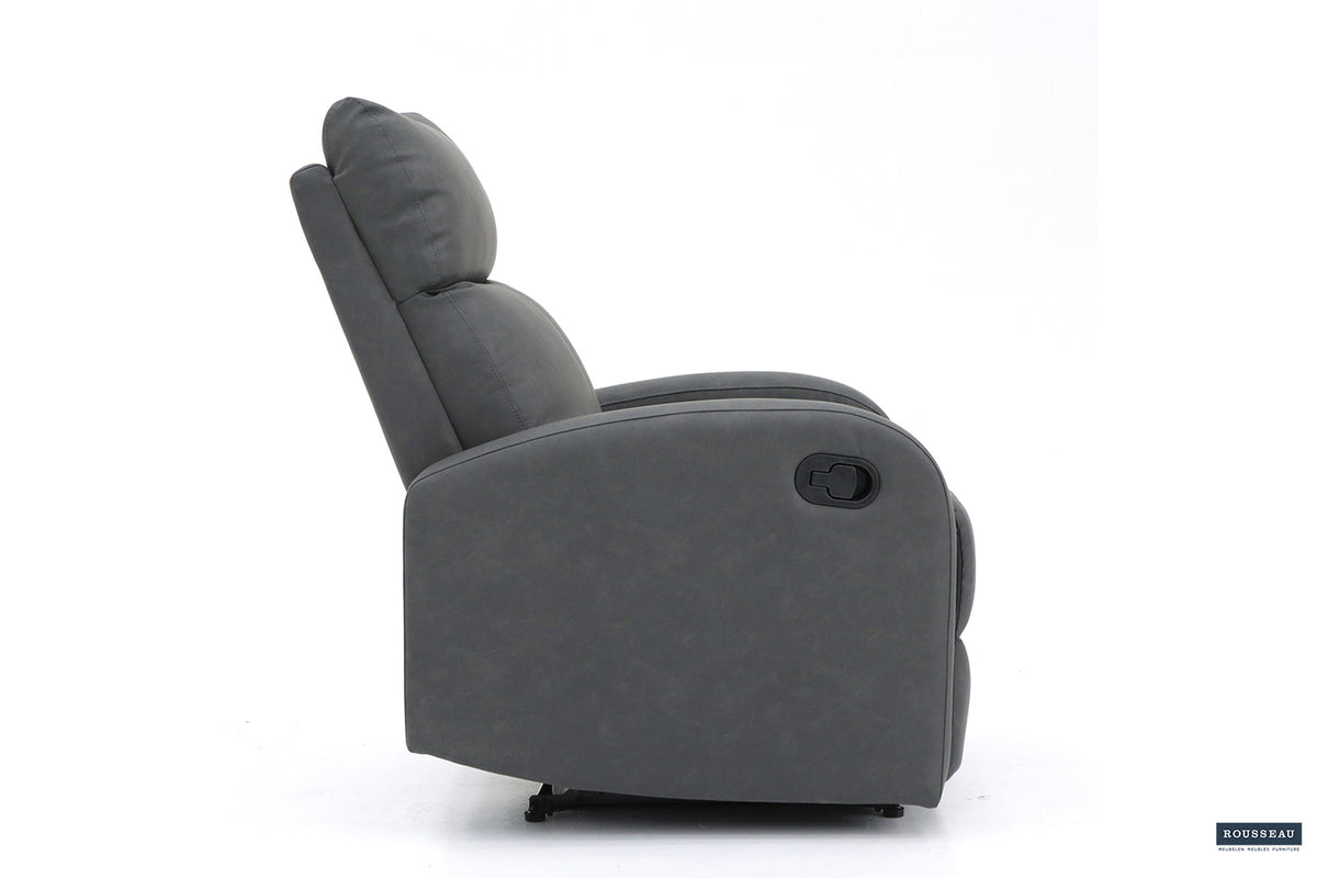 Fauteuil relax France relevable manuellement similicuir Noir