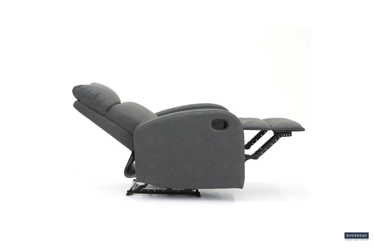 Fauteuil relax France relevable manuellement similicuir Noir