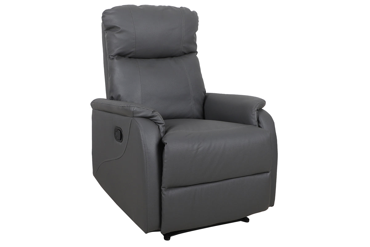 Fauteuil relax Tokio relevable manuellement similicuir Gris