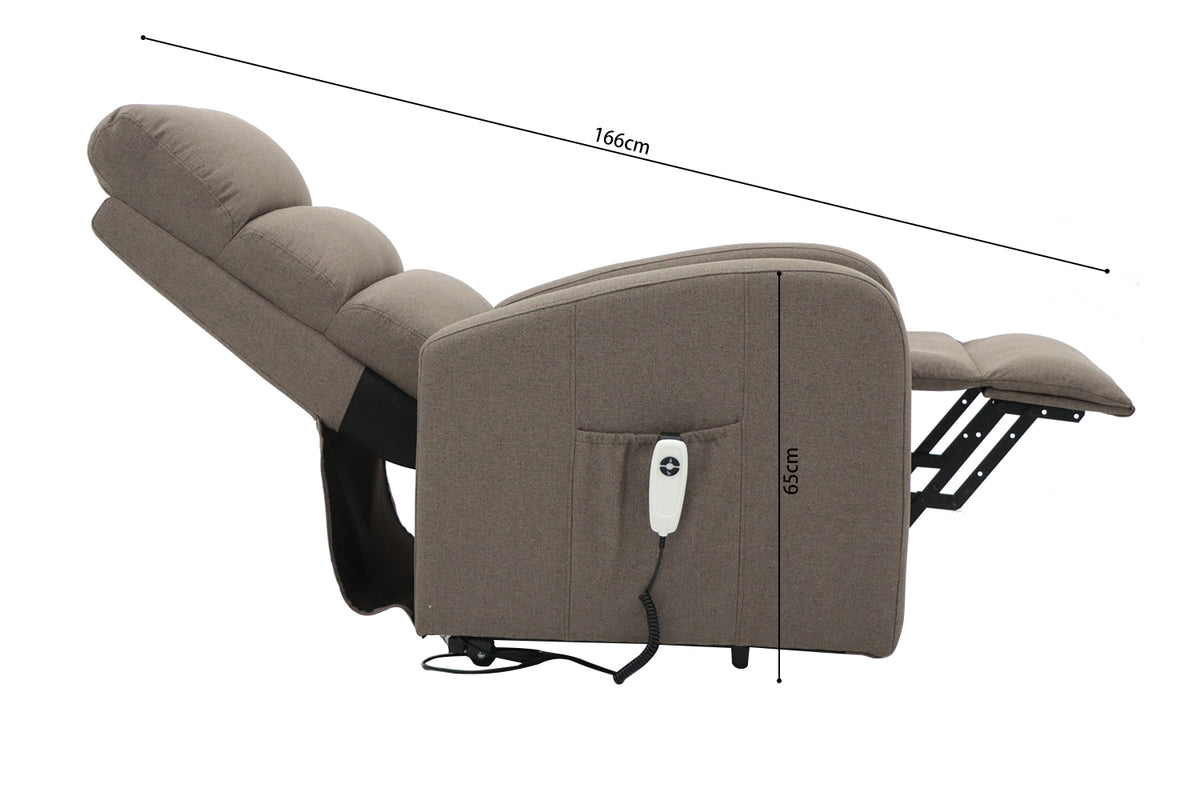 Fauteuil releveur électrique Bruges Tissu Taupe