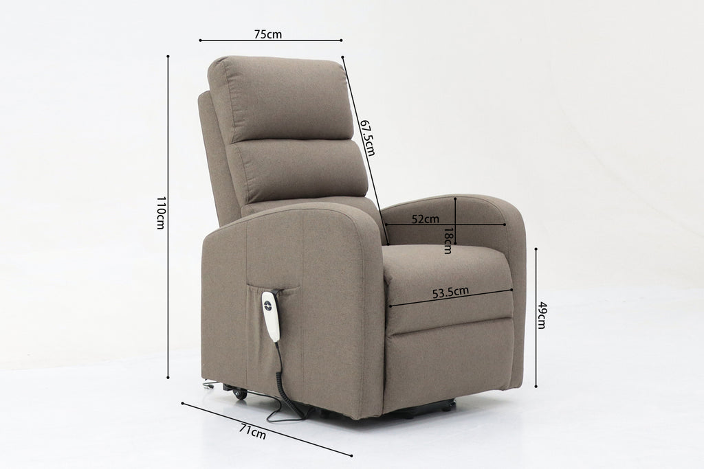 Fauteuil releveur électrique Bruges Tissu Taupe
