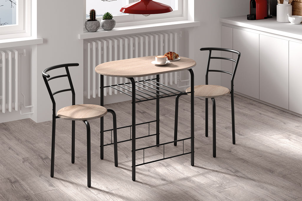 Set table Adam Métal noir Décor sonoma