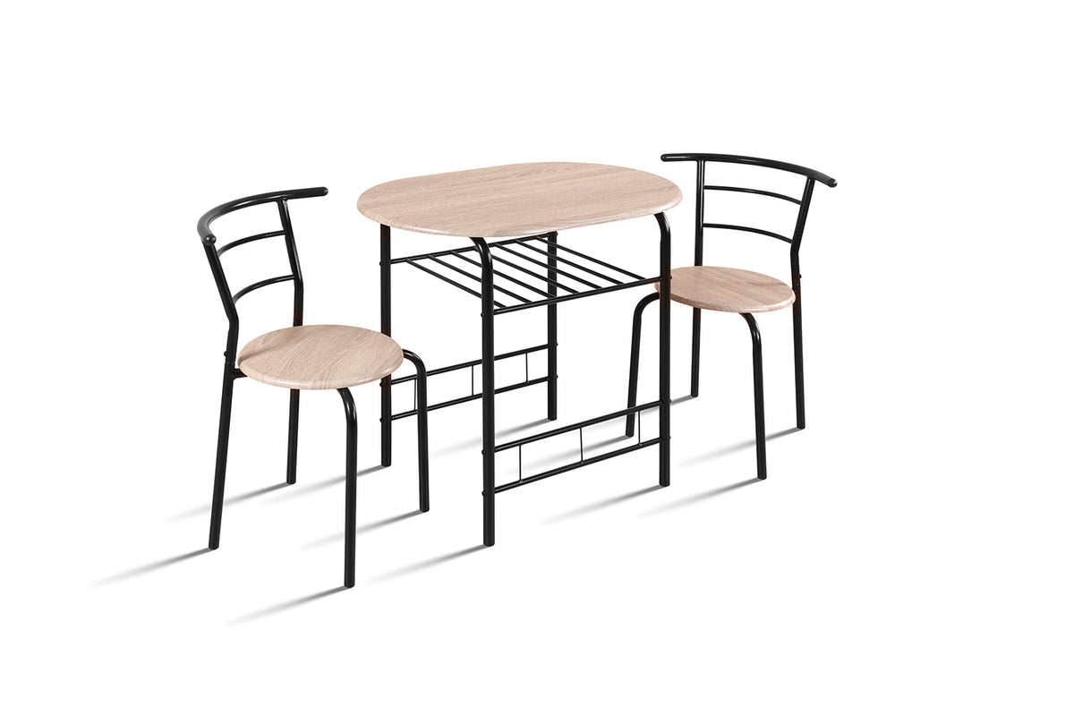 Ensemble table Adam Métal noir finition Sonoma