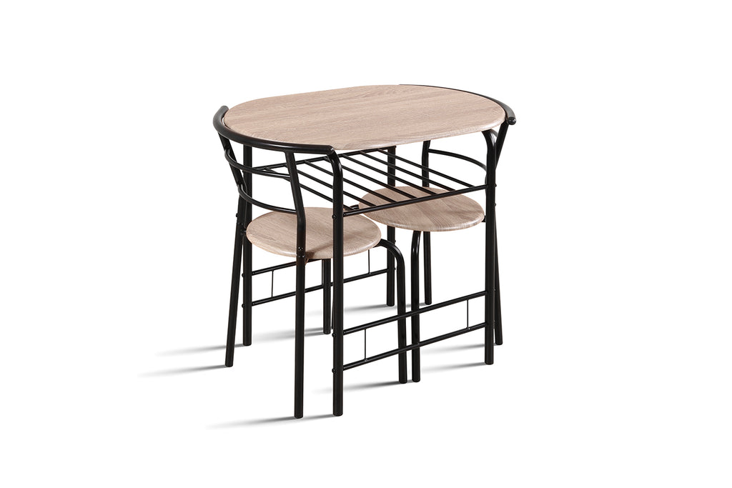 Ensemble table Adam Métal noir finition Sonoma