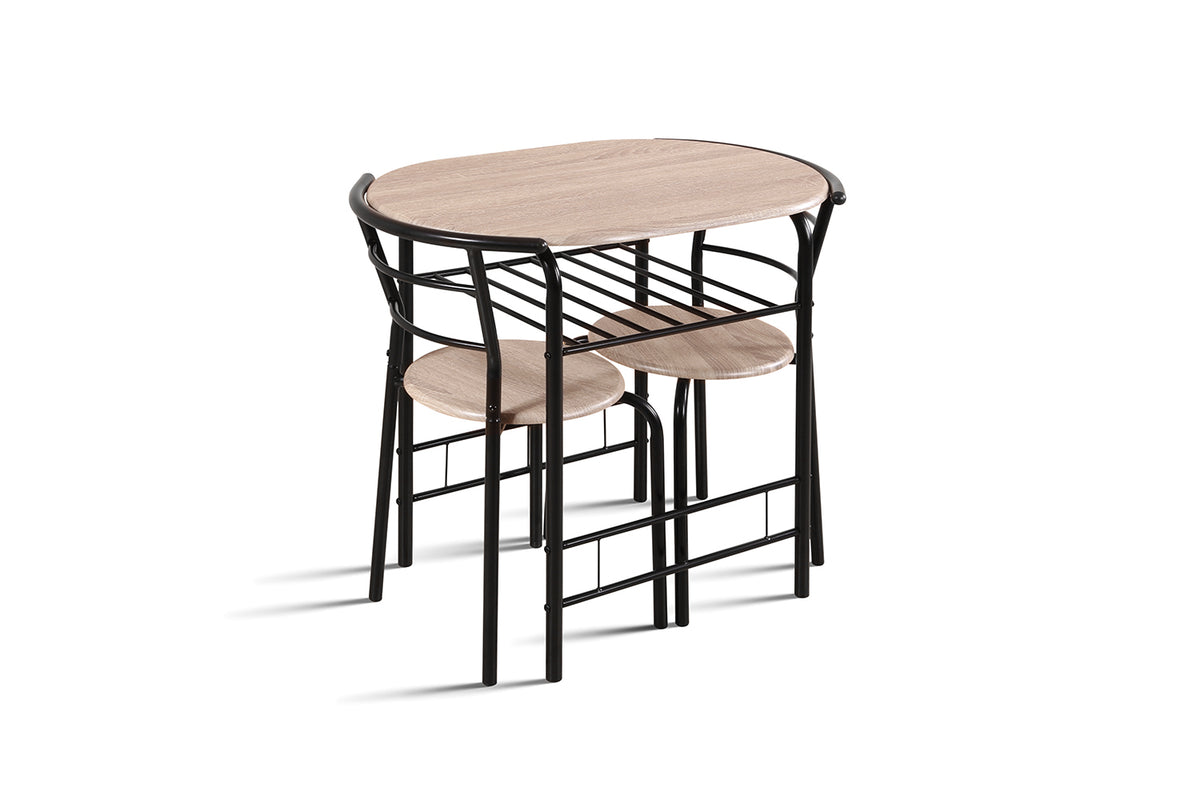 Ensemble table Adam Métal noir finition Sonoma
