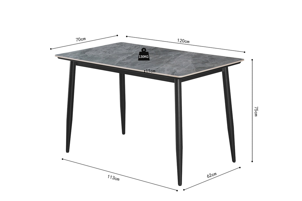 Table Kenzo 120 cm Rectangulaire Pierre Gris