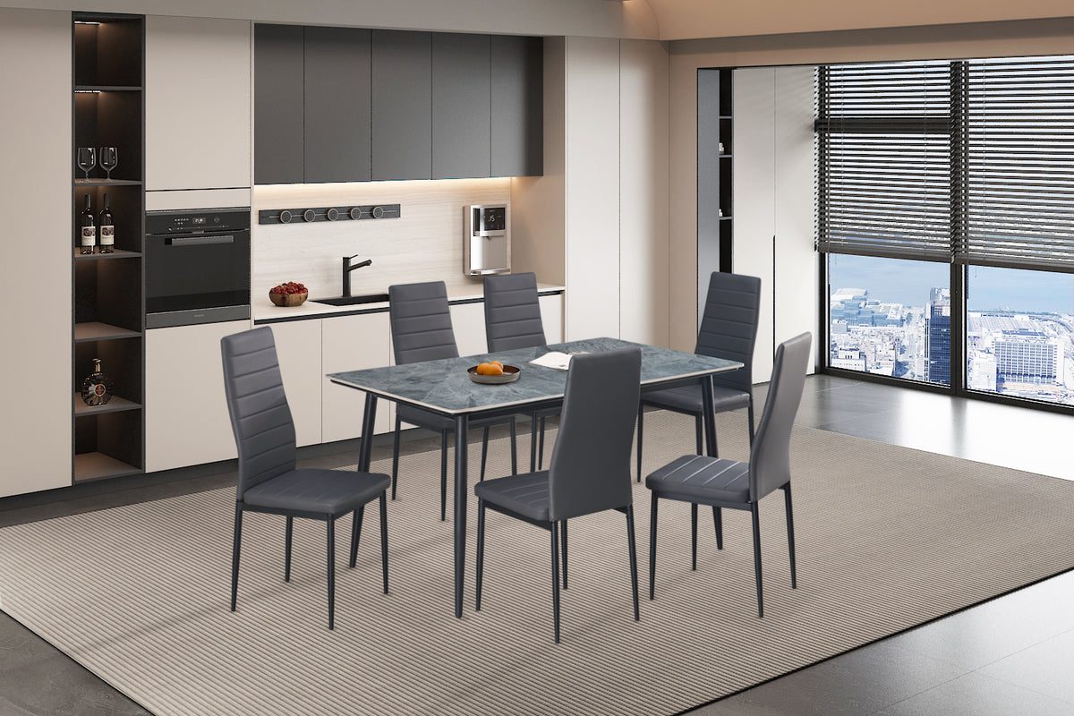 Table Kenzo 140 cm Rectangulaire Pierre Gris