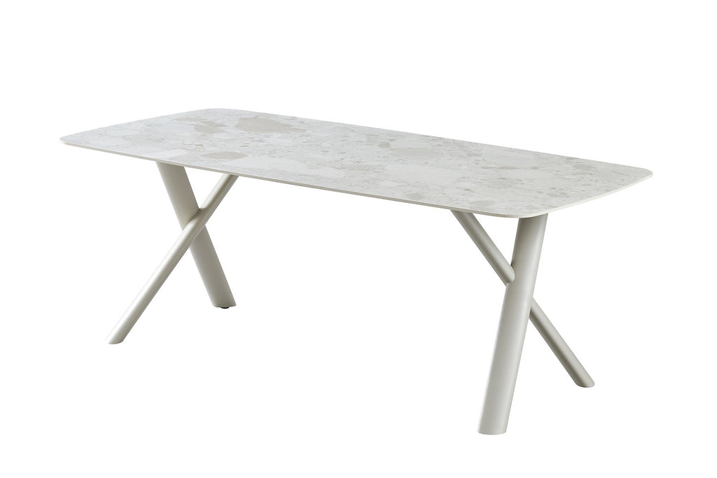 Table Orion 200x100 cm Rectangulaire Pierre Beige – Pied Beige - vue 5