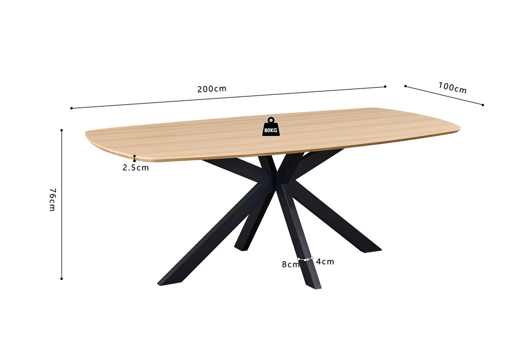 Table Aziz 200 cm Ovale Danoise Décor Chêne Naturel - vue 8