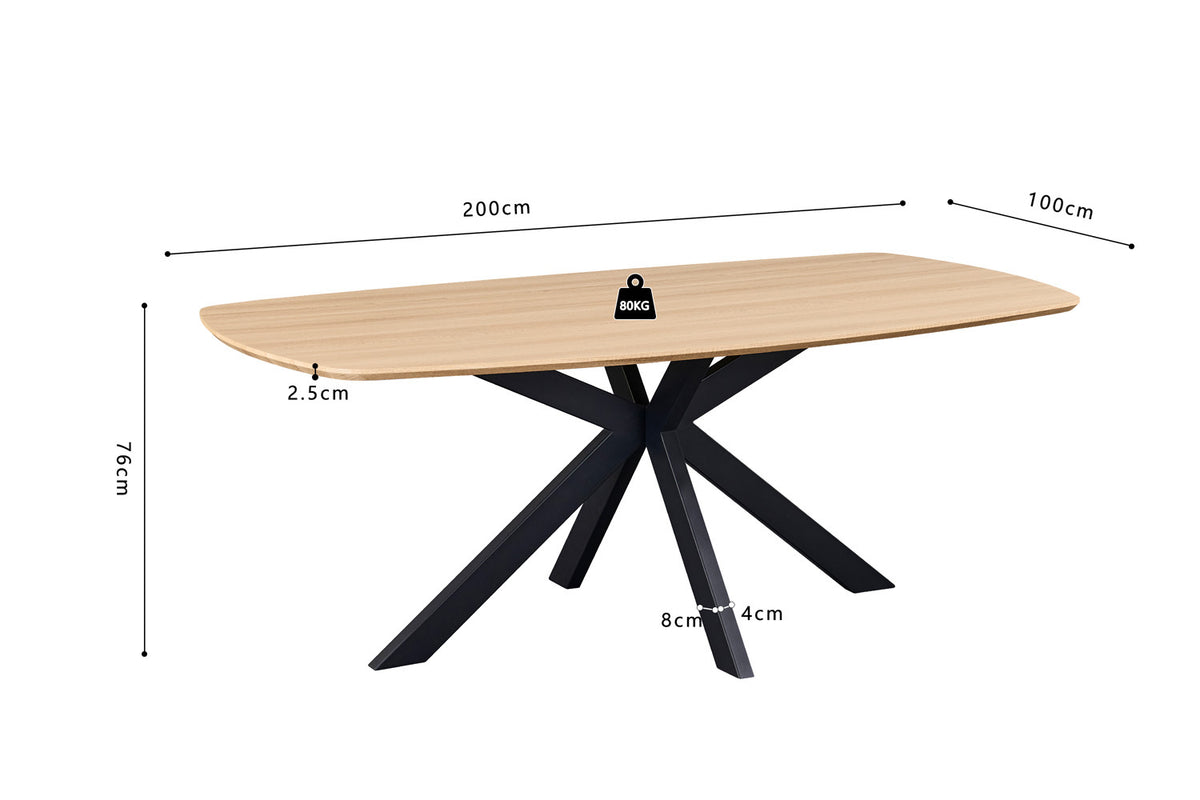 Table Aziz 200 cm Ovale Danoise Décor Chêne Naturel - vue 8