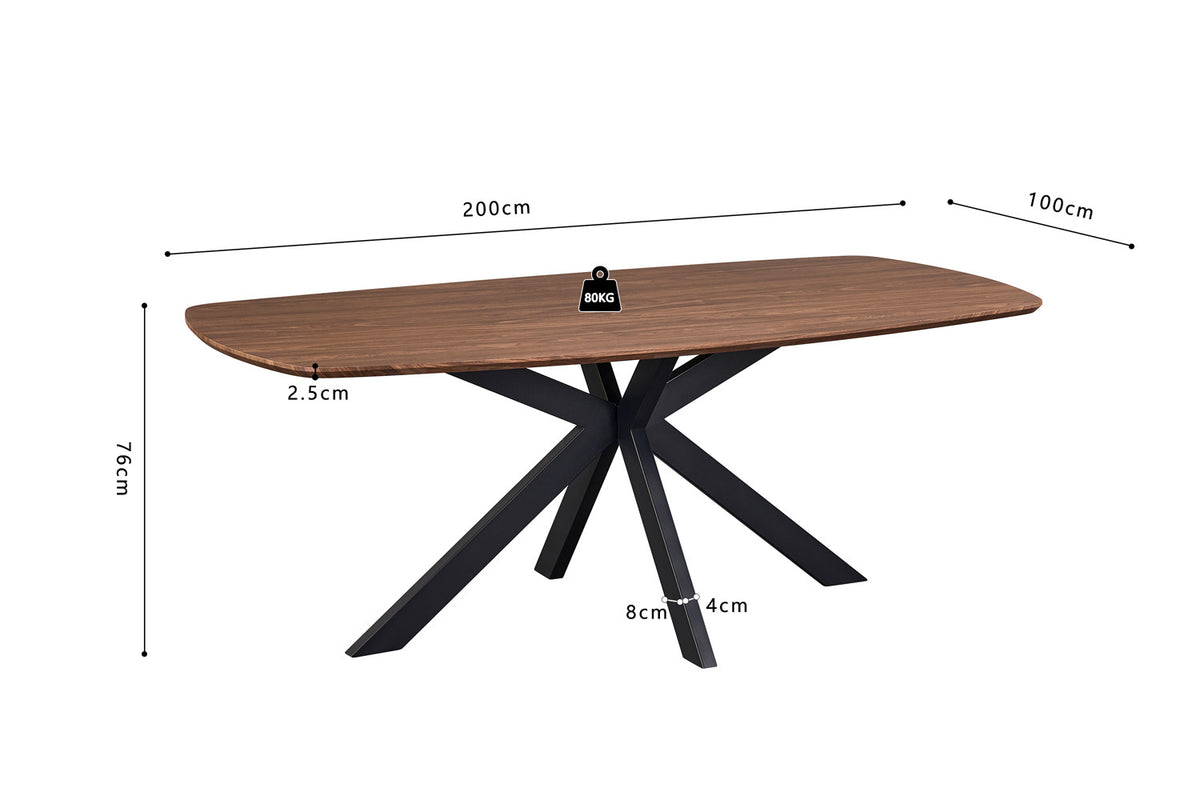 Table Aziz 200 cm Ovale Danoise Décor Chêne Foncé - vue 8