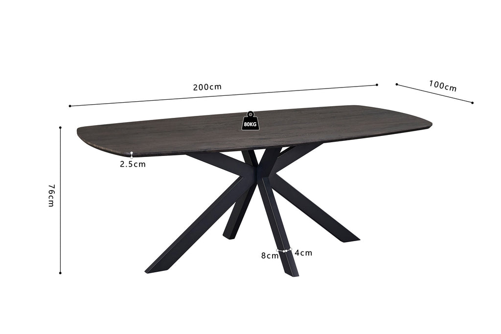 Table Aziz 200 cm Ovale Danoise Décor Brun foncé - vue 8