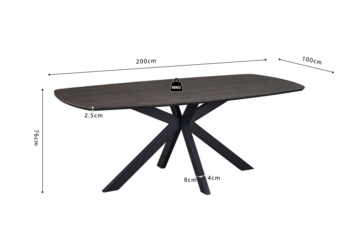 Table Aziz 200 cm Ovale Danoise Décor Brun foncé - vue 8