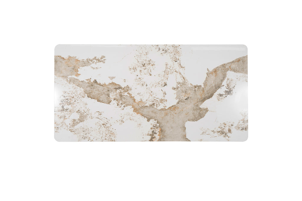 Table Lousa 180 cm Pierre Brillante Pandora – Pied Metal Noir - vue 6