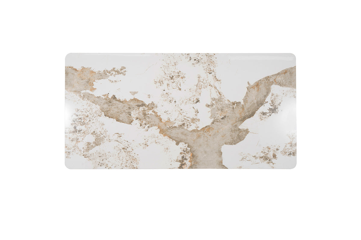 Table Lousa 180 cm Pierre Brillante Pandora – Pied Metal Noir - vue 6