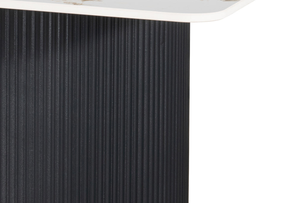 Table Lousa 180 cm Pierre Brillante Pandora – Pied Metal Noir - vue 7