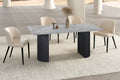 Table Lousa 180 cm Pierre Brillante Italian Gris – Pied Metal Noir