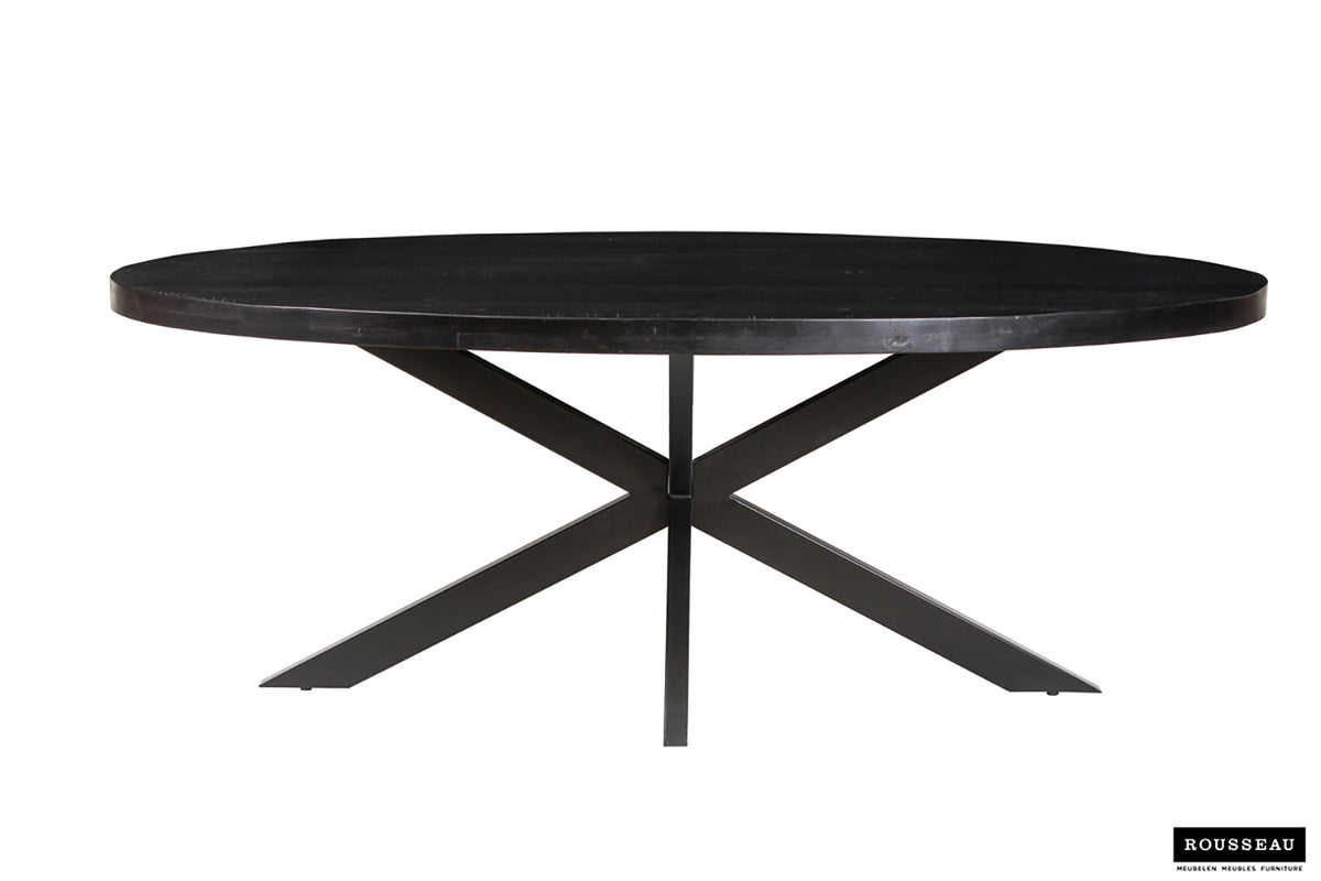 Table Alexa 200 cm Ovale bois de manguier noir