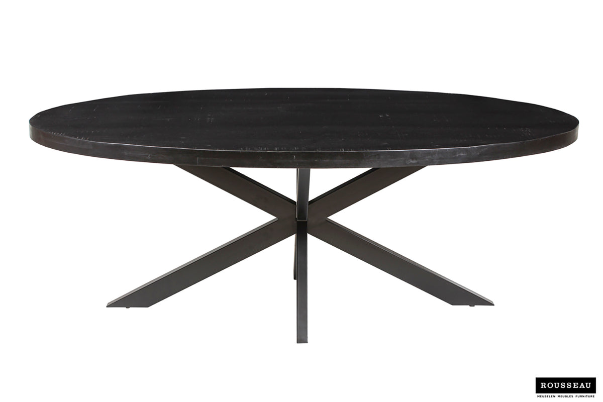 Table Alexa 200 cm Ovale bois de manguier noir