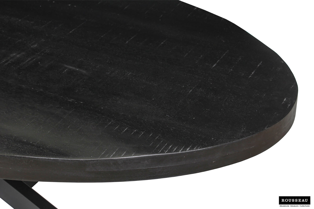 Table Alexa 200 cm Ovale bois de manguier noir