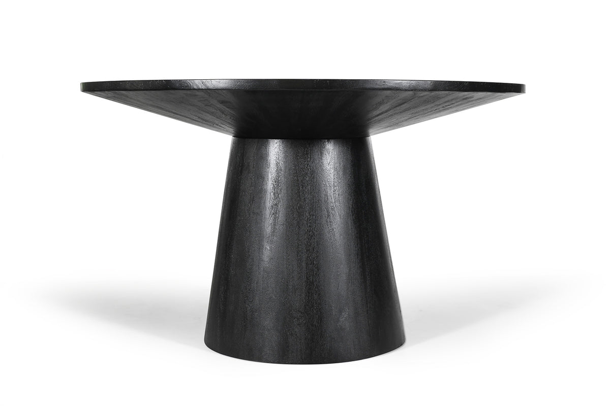Table Tommy 130 cm Ronde bois de manguier Noir