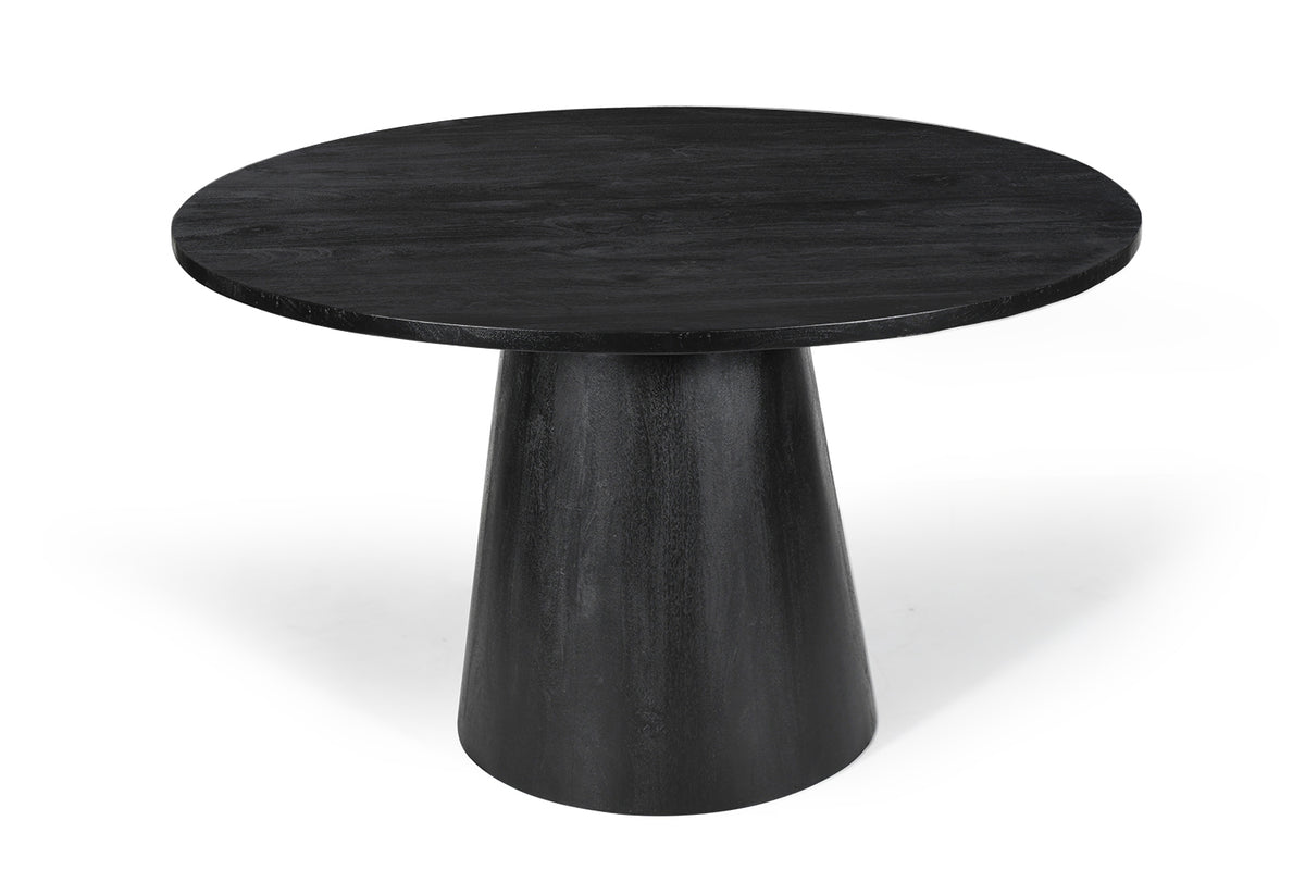 Table Tommy 130 cm Ronde bois de manguier Noir