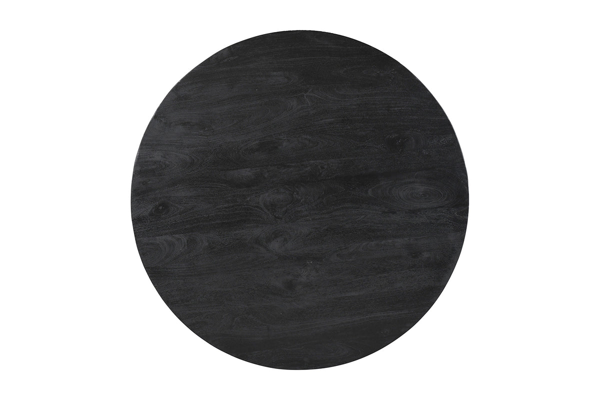 Table Tommy 130 cm Ronde bois de manguier Noir
