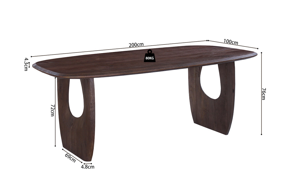 Table Braga ovale danoise bois de manguier Brun Foncé