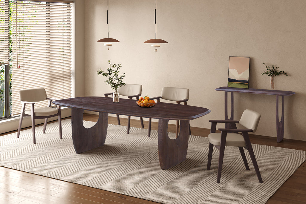 Table Braga ovale danoise bois de manguier Brun Foncé
