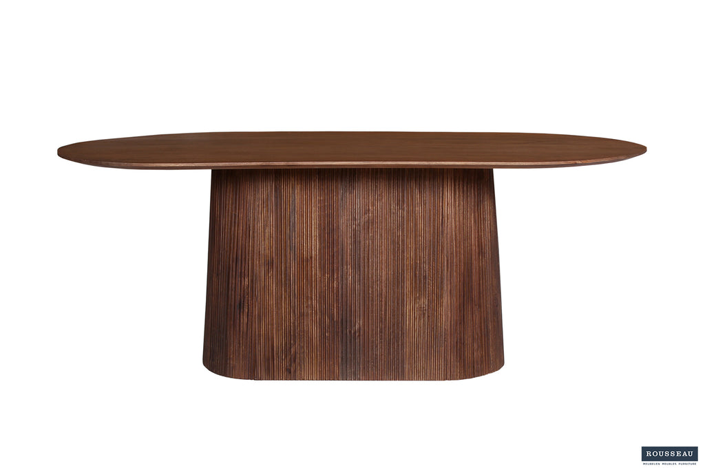 Table Miguel 200 cm Ovale bois de manguier Brun clair