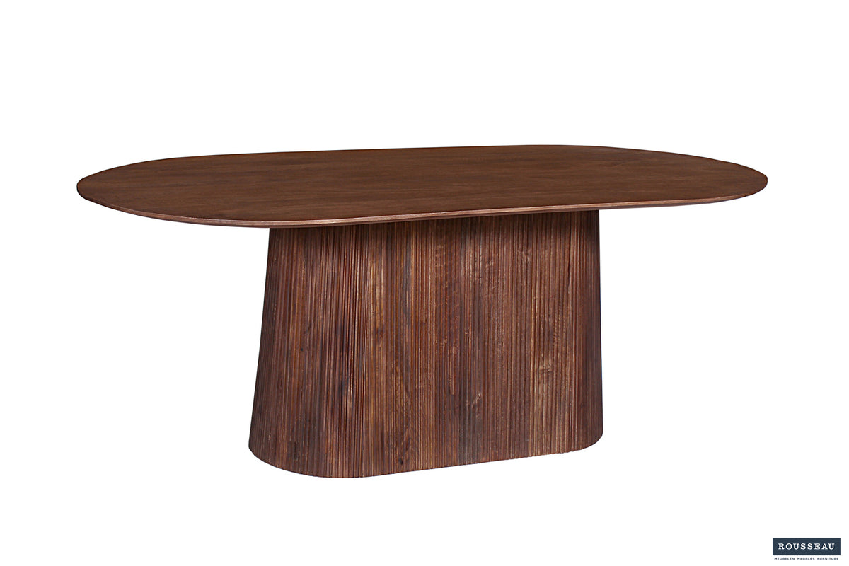 Table Miguel 200 cm Ovale bois de manguier Brun clair