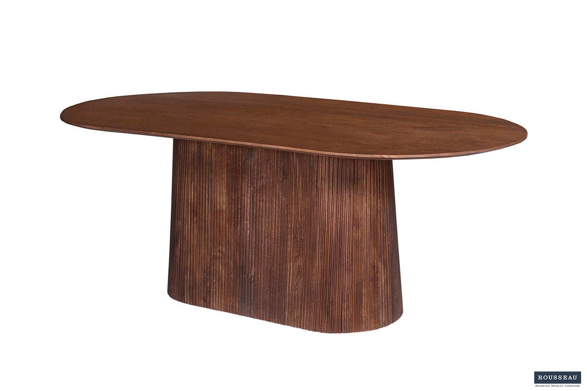 Table Miguel 200 cm Ovale bois de manguier Brun clair