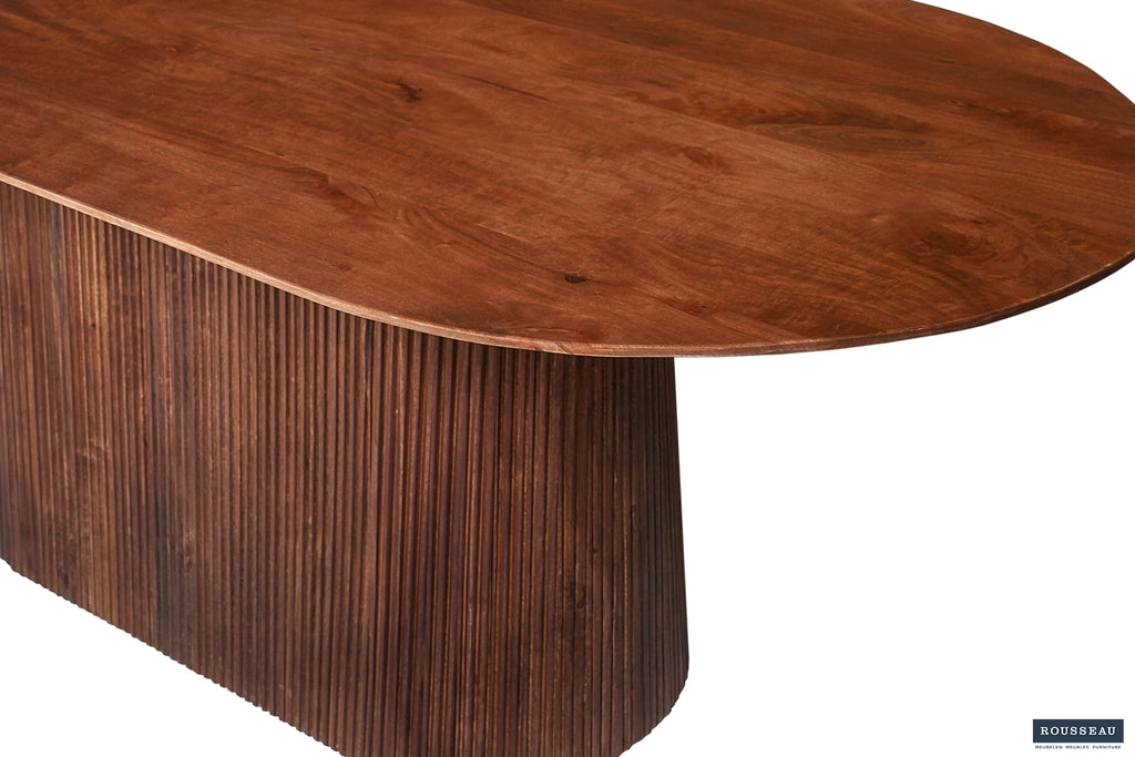 Table Miguel 200 cm Ovale bois de manguier Brun clair