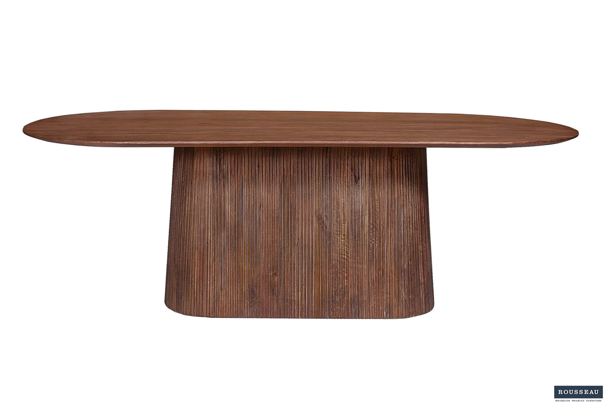 Table Miguel 230 cm Ovale bois de manguier Brun clair