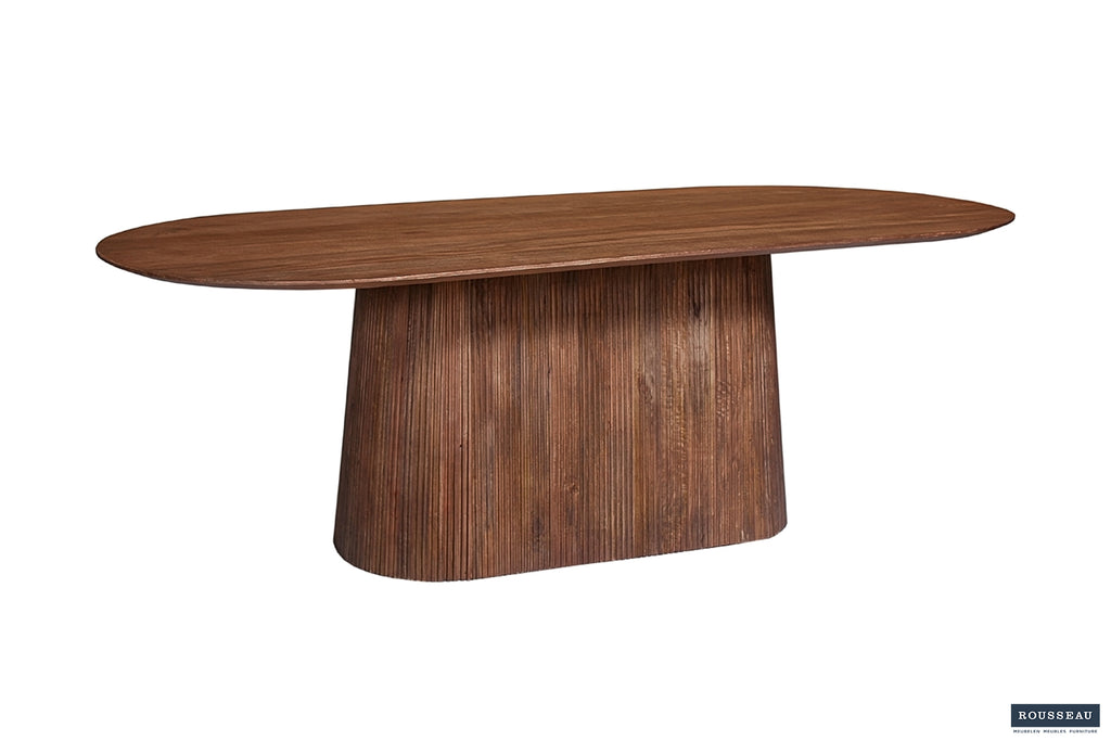 Table Miguel 230 cm Ovale bois de manguier Brun clair