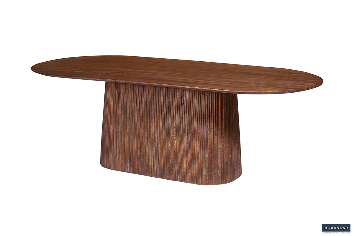 Table Miguel 230 cm Ovale bois de manguier Brun clair