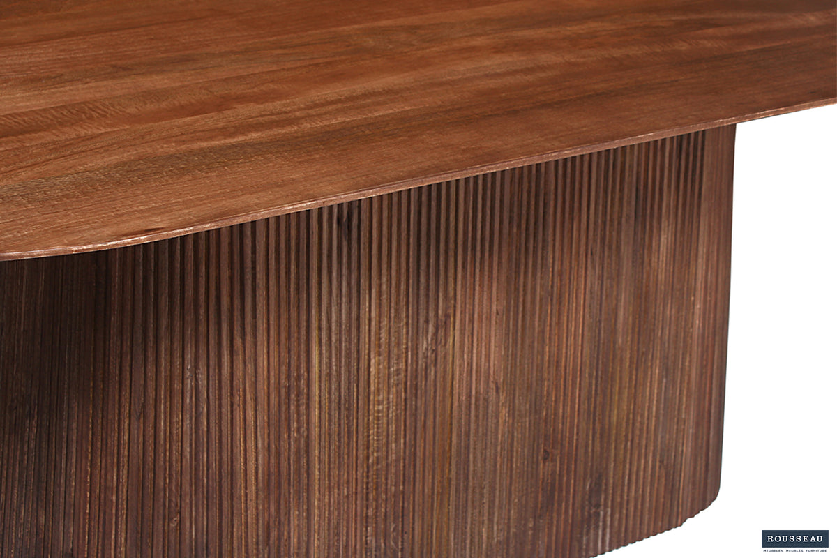 Table Miguel 230 cm Ovale bois de manguier Brun clair