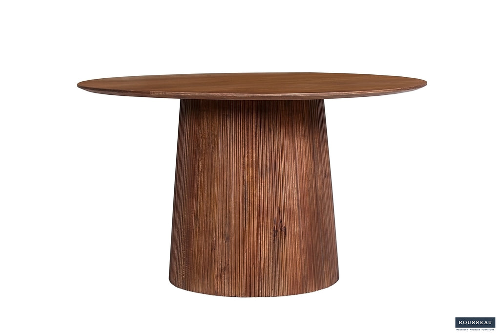 Table Miguel 130 cm bois de manguier Ronde Brun clair