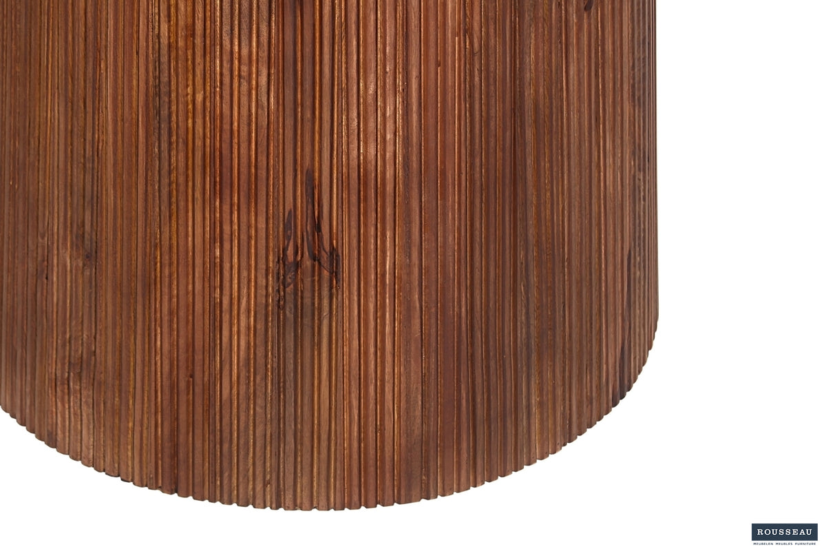Table Miguel 130 cm bois de manguier Ronde Brun clair