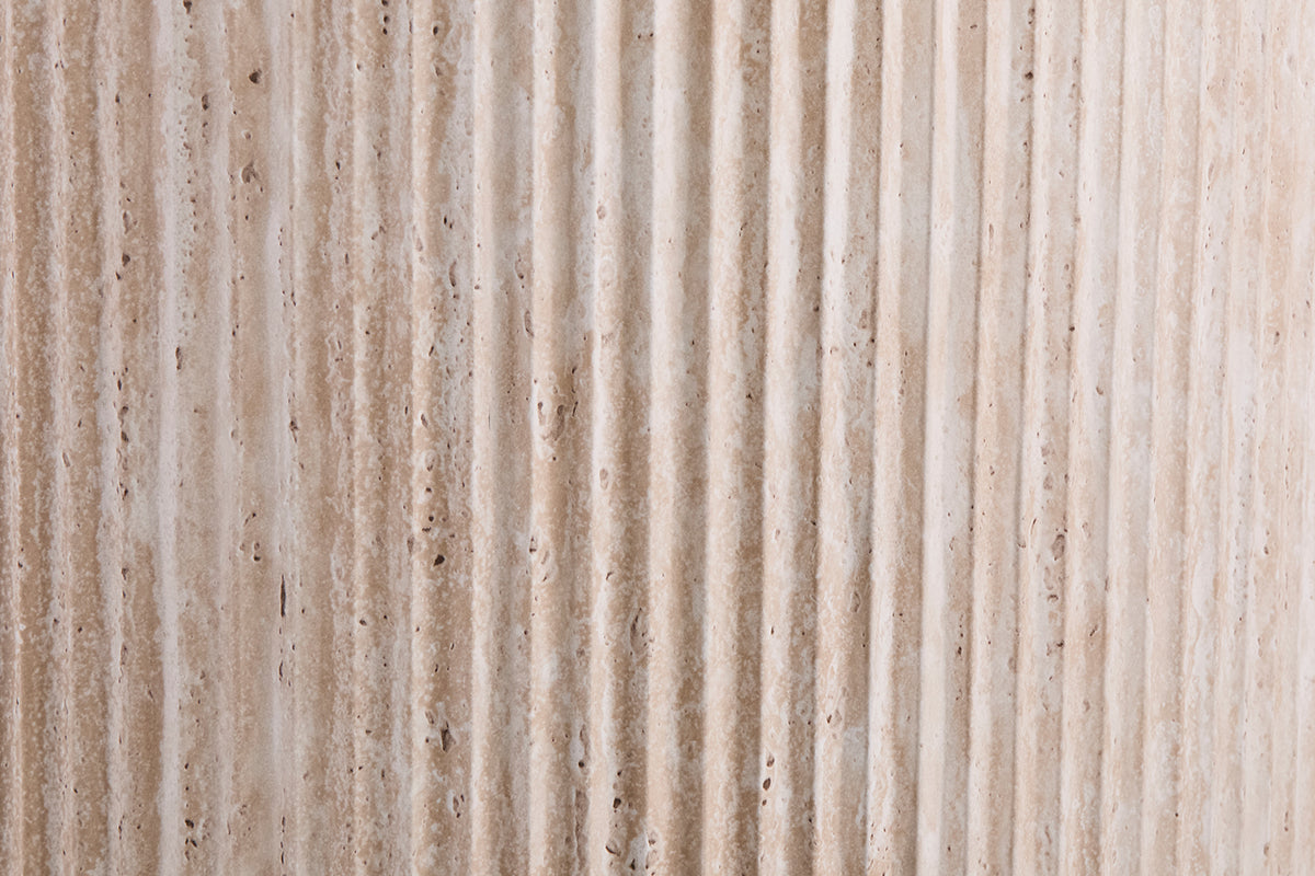 Table Lagos 200 cm Ovale effet travertin Beige