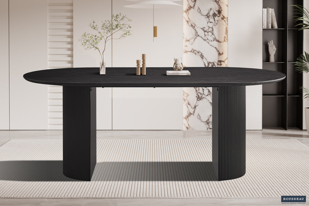 Table Lagos 200 cm Ovale finition Brun foncé