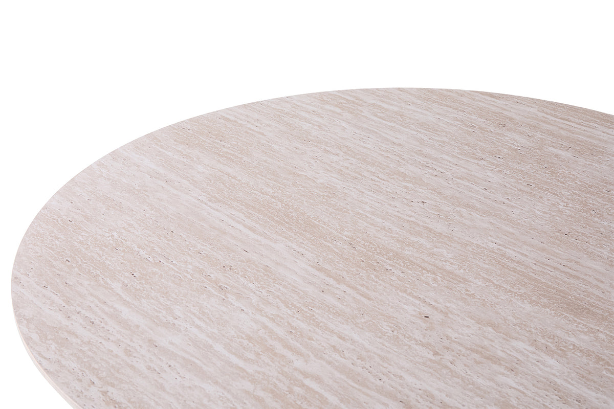 Table Lagos 220 cm Ovale effet travertin Beige