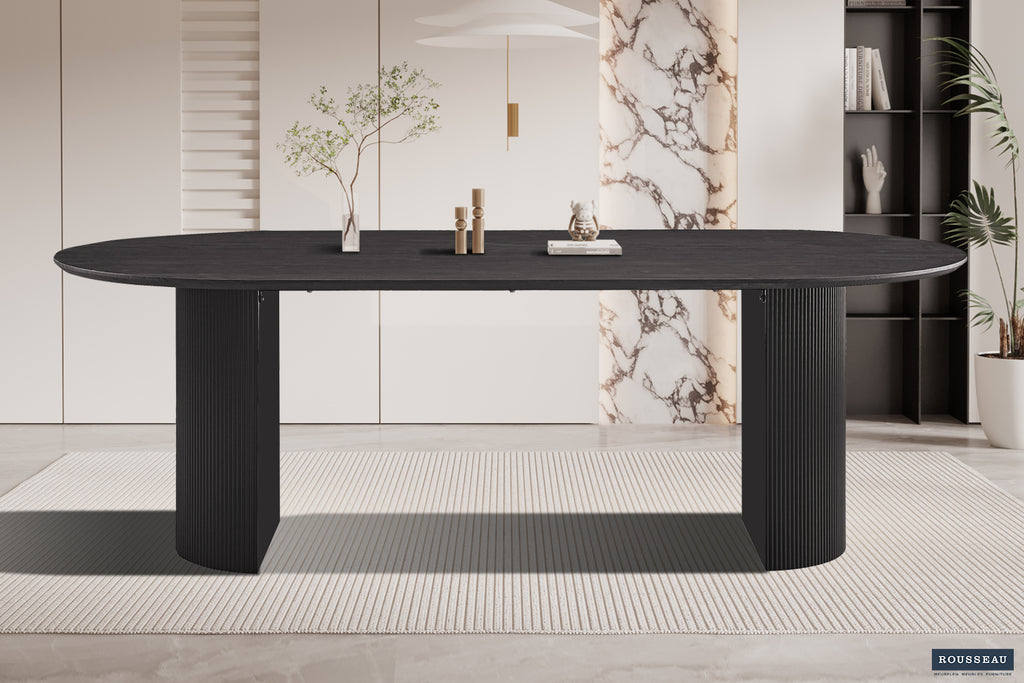 Table Lagos 220 cm Ovale finition Brun foncé