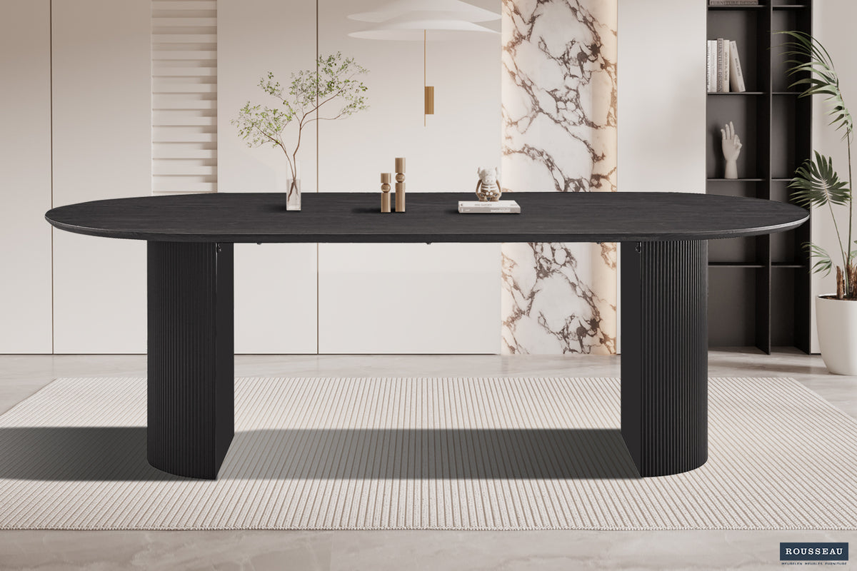 Table Lagos 220 cm Ovale finition Brun foncé