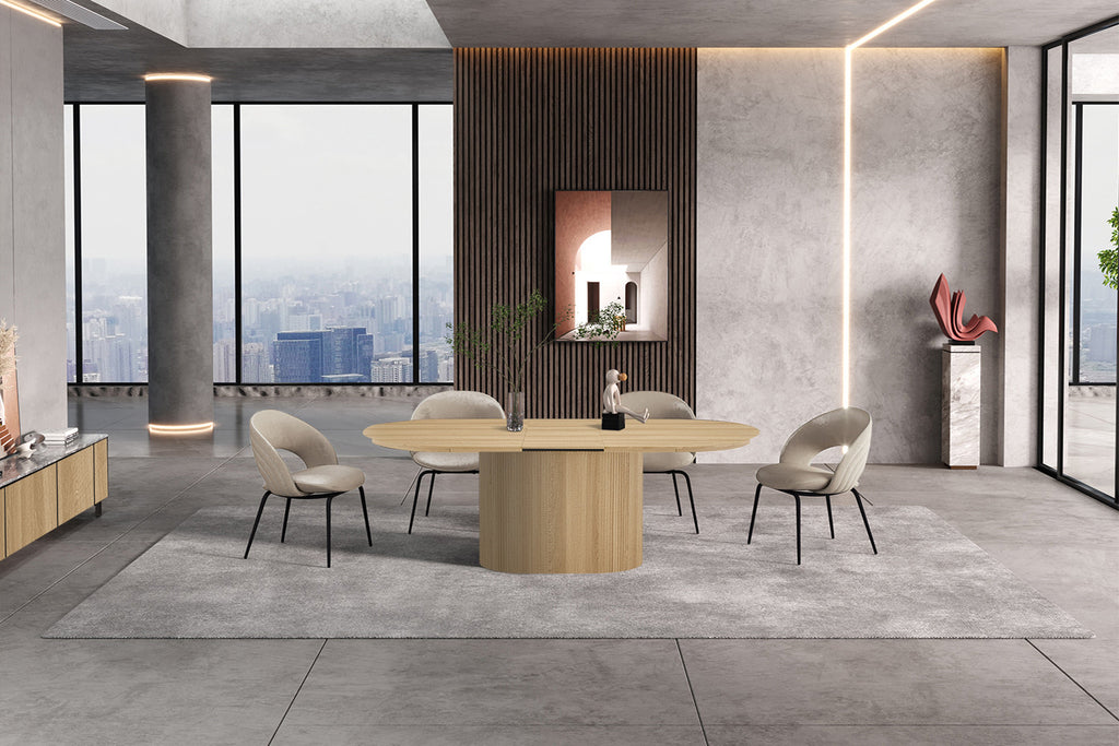 Table Extensible Lagos 180-220 cm Ovale Décor Chêne Naturel - vue 2